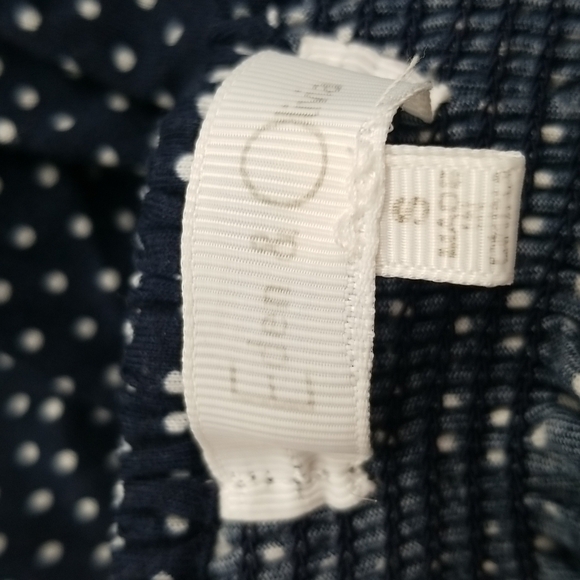 Eden & Oliva SZ Small Top Blue White Polka Dot On or Off the Shoulder Nautical - Picture 7 of 10